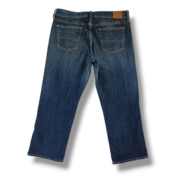 Lucky Brand Cropped Jeans Easy Rider Cop Midrise Dark Wash Stretch Size 30 - Picture 2 of 14